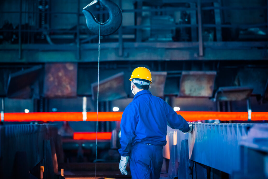 interior view of a steel factory